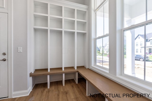 mudroom featuring hardwood / wood-style floors