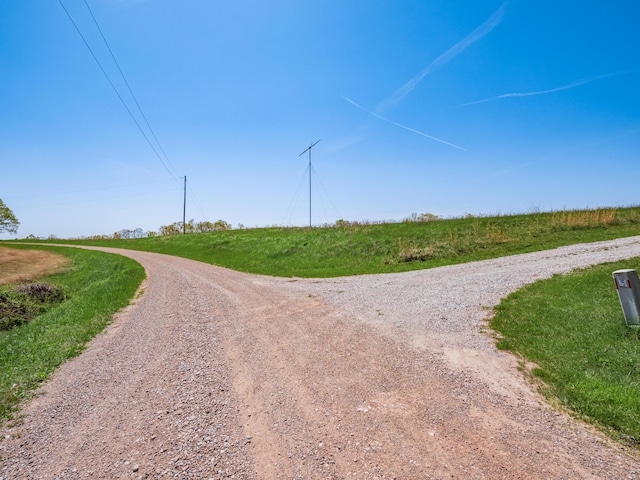 view of street with a rural view