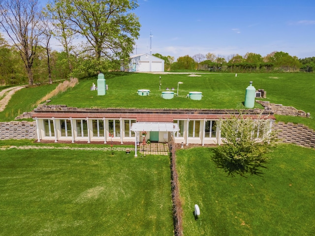 exterior space with a lawn