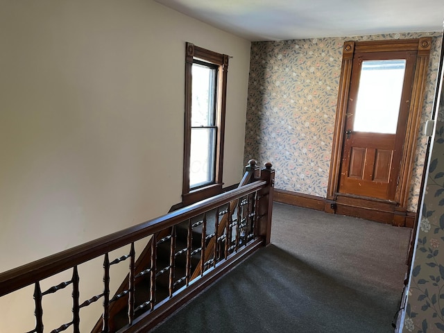 interior space featuring carpet flooring