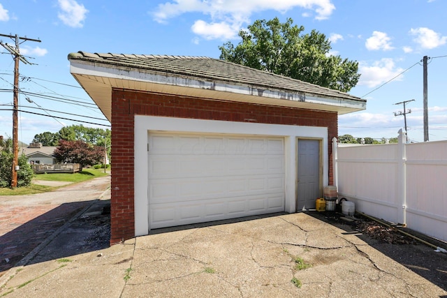 view of garage