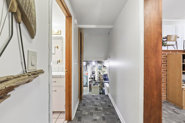 hallway featuring carpet floors