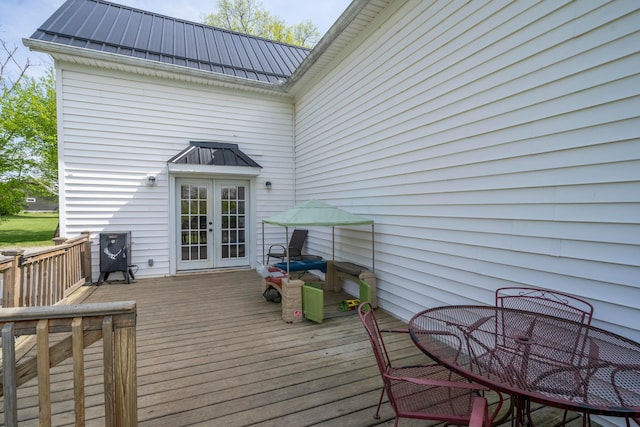 deck with french doors