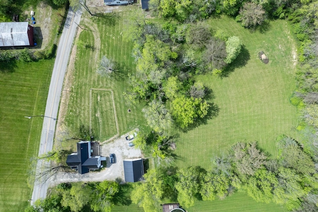 bird's eye view with a rural view