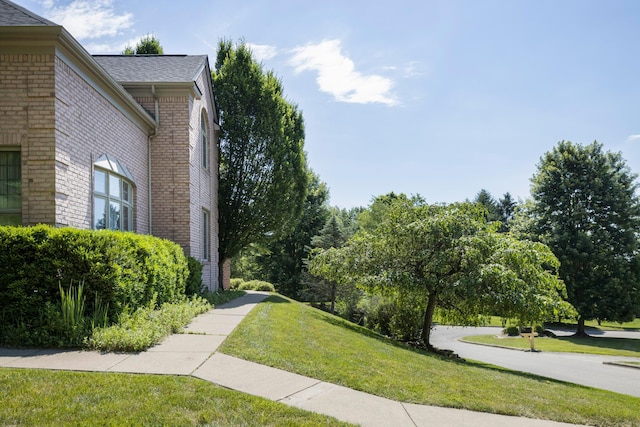 exterior space with a lawn