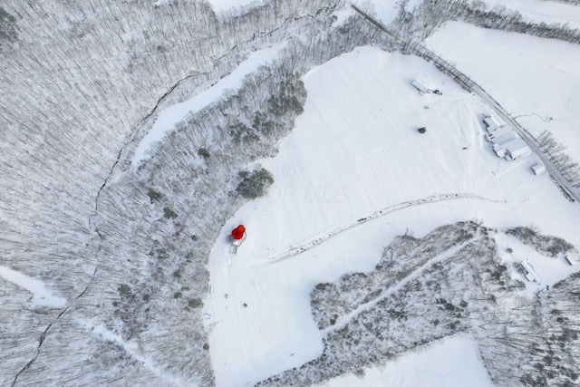 view of snowy aerial view