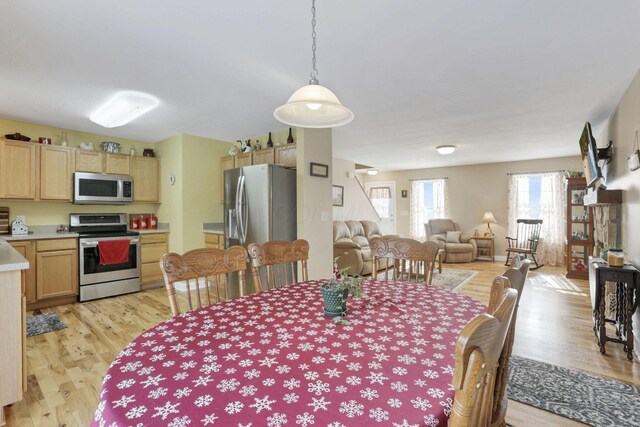 dining area featuring light hardwood / wood-style flooring