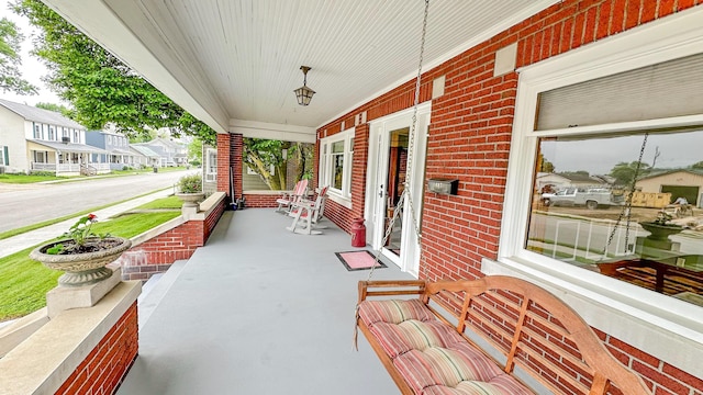 view of patio featuring covered porch