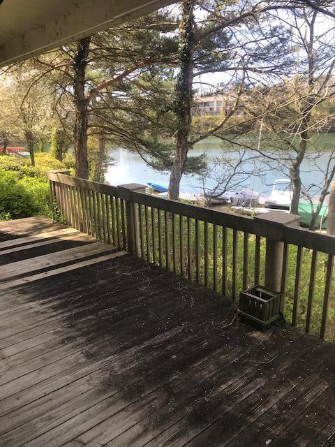 deck with a water view