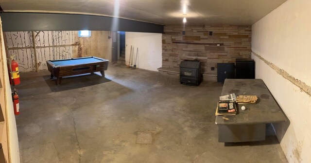 basement with billiards