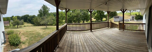 deck with a lawn