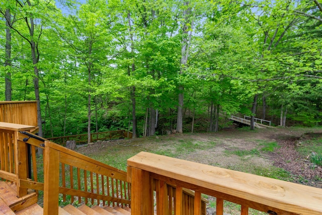 view of yard featuring a deck