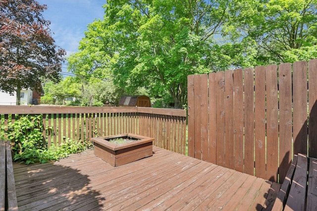 deck with a storage unit