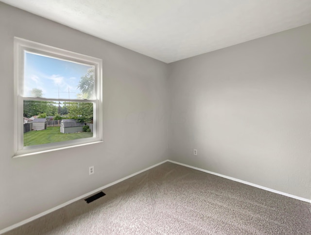 view of carpeted spare room