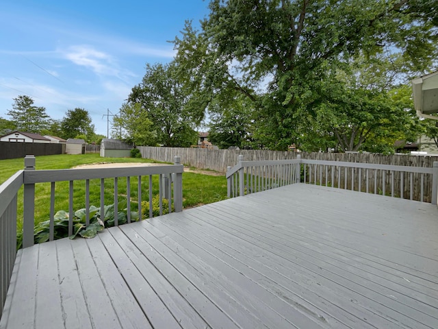 deck with a yard