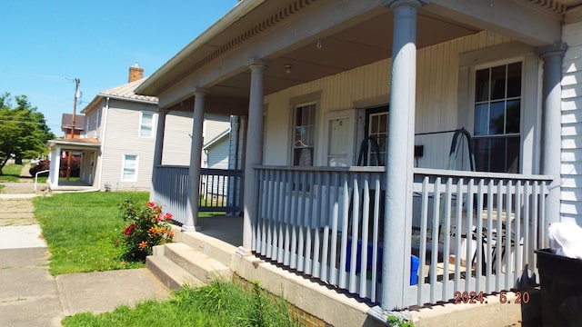 exterior space with a porch