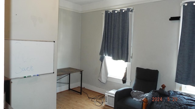 bedroom featuring wood-type flooring