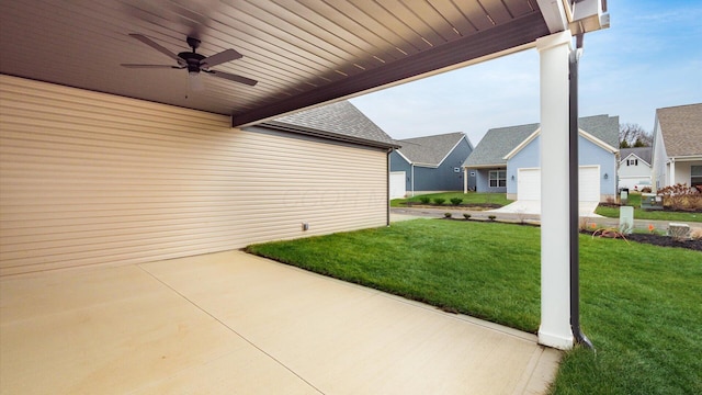 view of patio / terrace with ceiling fan