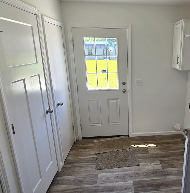 entryway featuring dark hardwood / wood-style floors