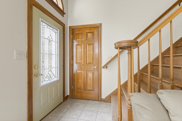 view of tiled entrance foyer