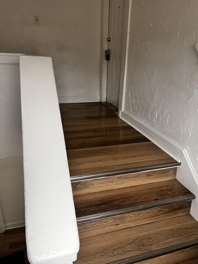 1001 Lilley Ave, Columbus, OH 43206 - stairs with hardwood / wood-style flooring