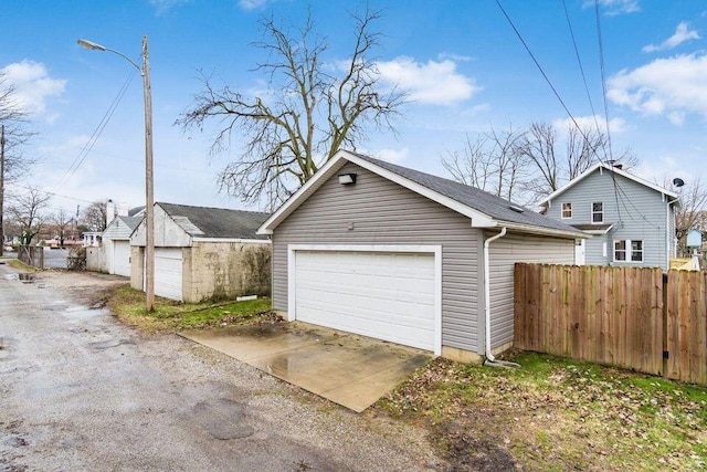 view of garage