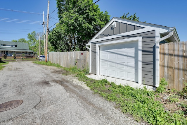 view of garage