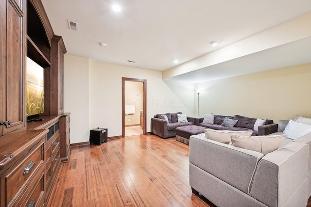 living room featuring light hardwood / wood-style flooring