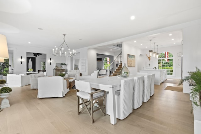 dining room with light hardwood / wood-style flooring