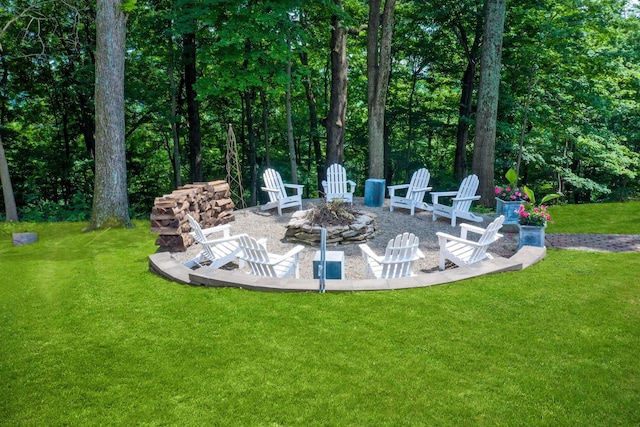 view of patio featuring an outdoor fire pit