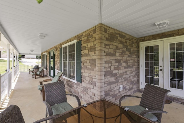 view of patio / terrace featuring covered porch