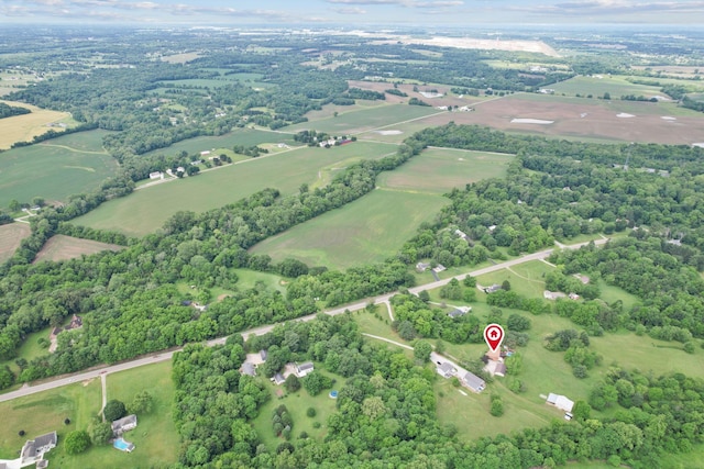 bird's eye view with a rural view