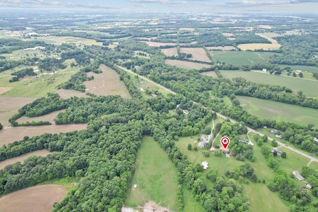 aerial view with a rural view