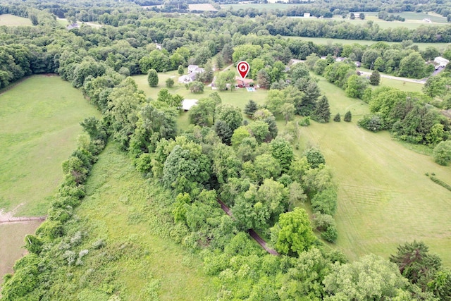 aerial view with a rural view