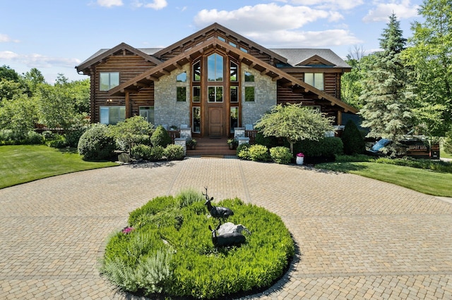 view of log-style house