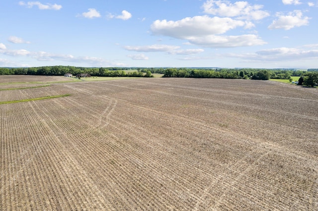 birds eye view of property with a rural view