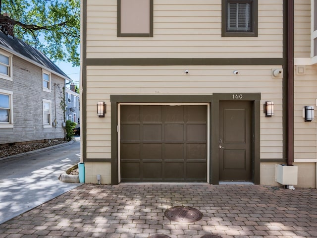 view of garage