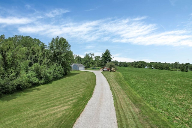 view of community featuring a lawn