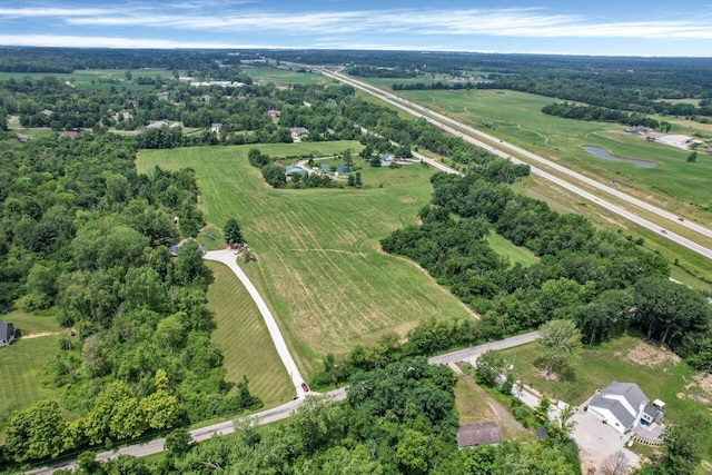 bird's eye view featuring a rural view