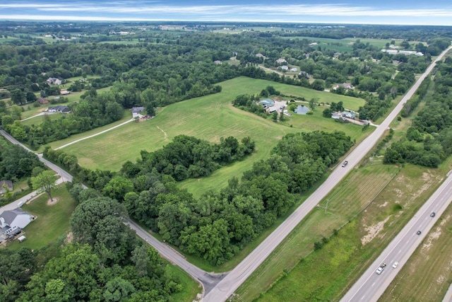 drone / aerial view with a rural view