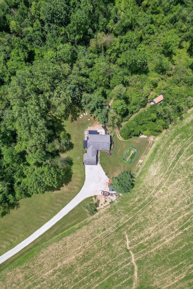 aerial view featuring a rural view