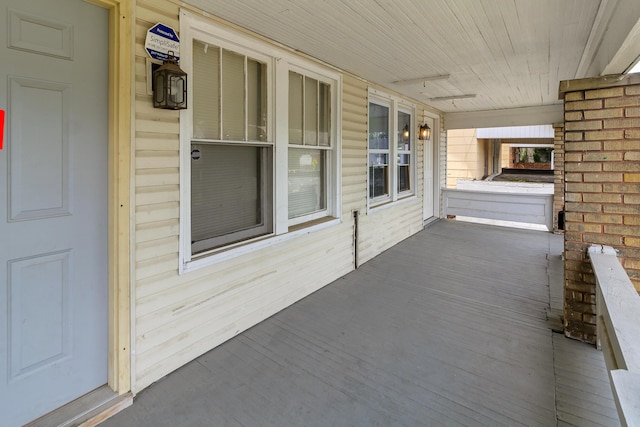 view of patio featuring a porch