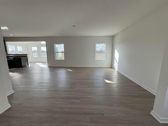 spare room featuring dark hardwood / wood-style floors and sink