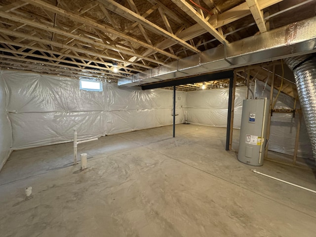 basement with electric water heater