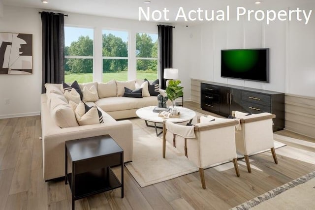 living room featuring light hardwood / wood-style flooring