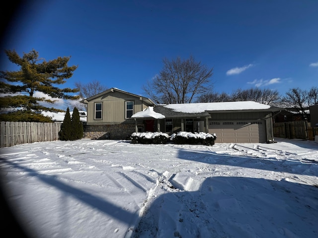 view of front of house with a garage