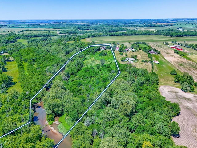 bird's eye view with a rural view