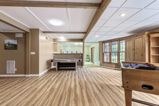 playroom featuring light hardwood / wood-style flooring