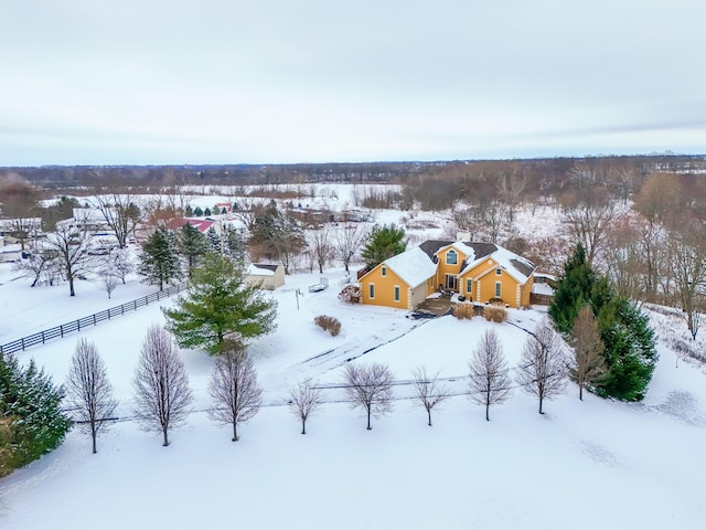 view of snowy aerial view