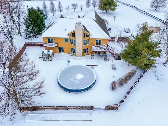 view of snowy aerial view